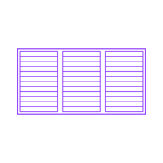 Buildings Jalousie Windows 3 Panel Thin Slats Simple Line Art Svg, Free Vectors File